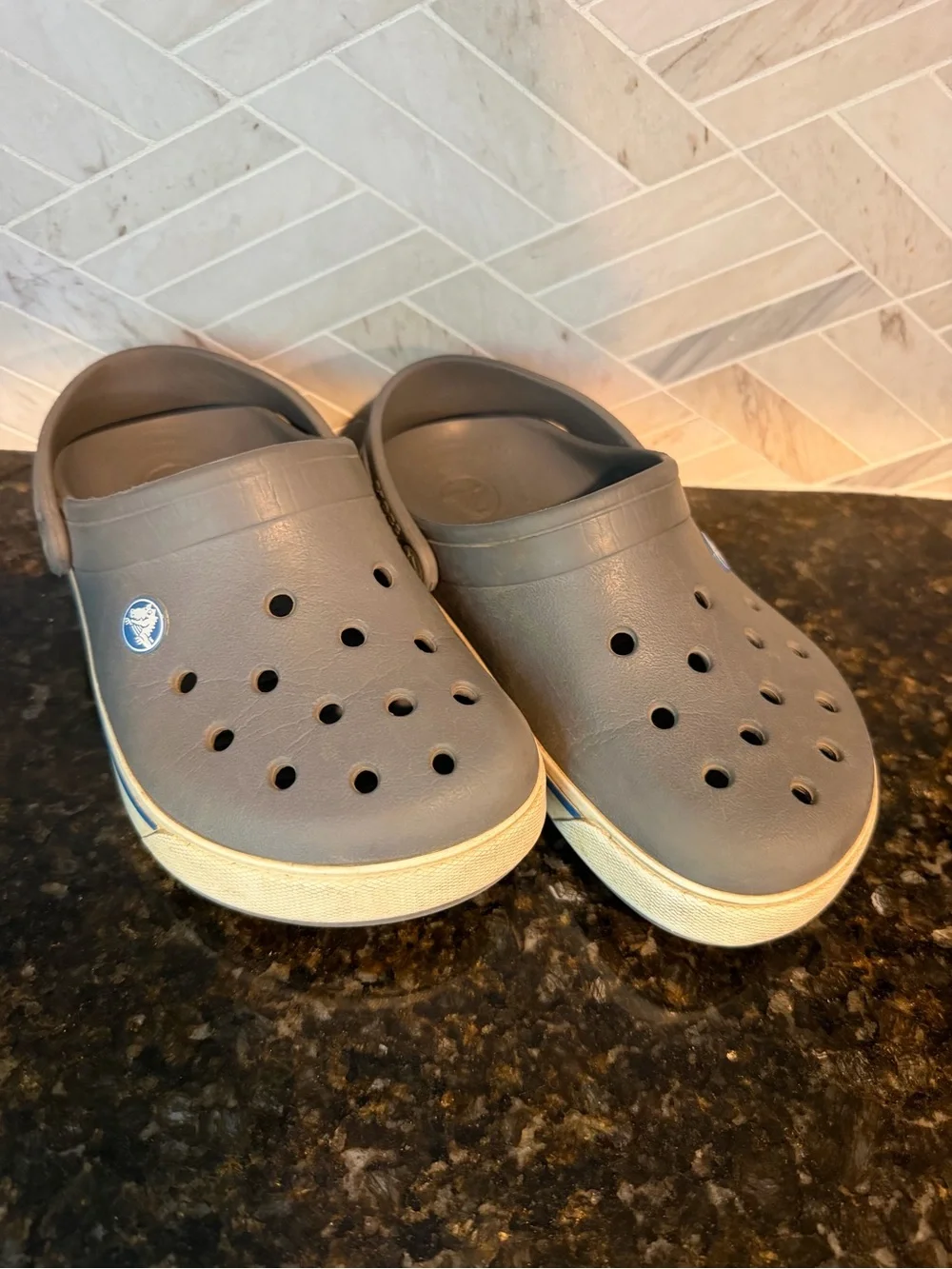 CROCS Kids Classic Charcoal Gray Clogs Size J2